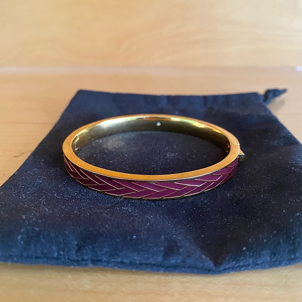 J.Crew Burgundy Hinge Bangle